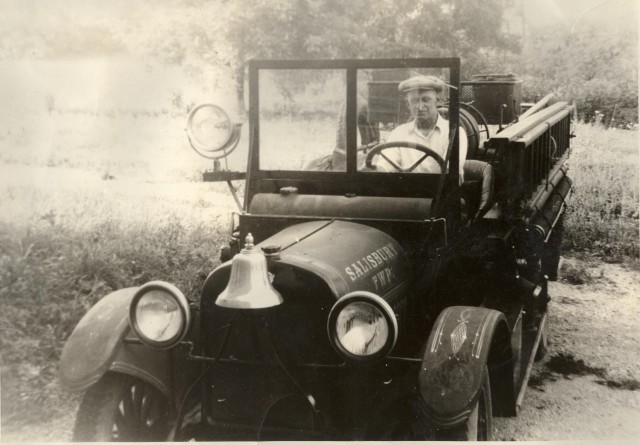 Our 1925 REO pumper... had a 350 gallon per minute pump, 300 gallon water tank, and chemical tanks on board. We still have the bell in our possession at the station.